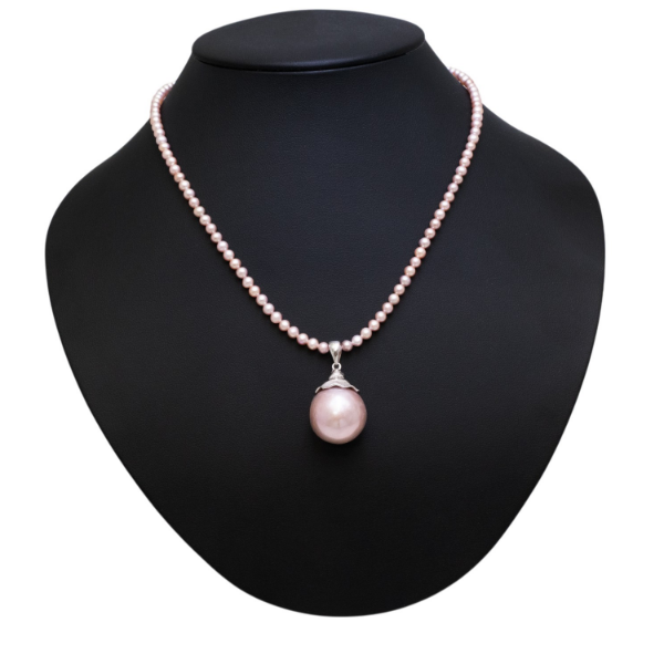 有核淡水 φ17ｷｭｰﾋﾞｯｸ & 有核淡水ﾅﾁｭﾗﾙ 3-4mm ﾈｯｸﾚｽ PQ-BDAB-0001