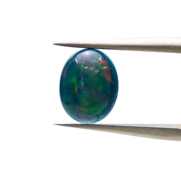 【天然ブラックオパールルース】7×9mm オーバル｜虹色の輝きを宿す神秘の宝石【一点もの】 ②