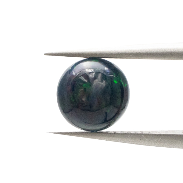 【天然ブラックオパールルース】8×8mm オーバル｜神秘の遊色が煌めく希少宝石【一点もの】 ②