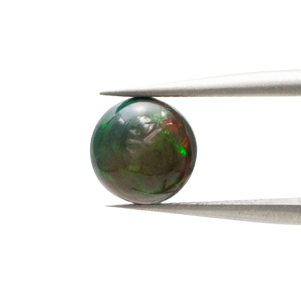 【天然ブラックオパールルース】8×8mm オーバル｜神秘の遊色が煌めく希少宝石【一点もの】 ③