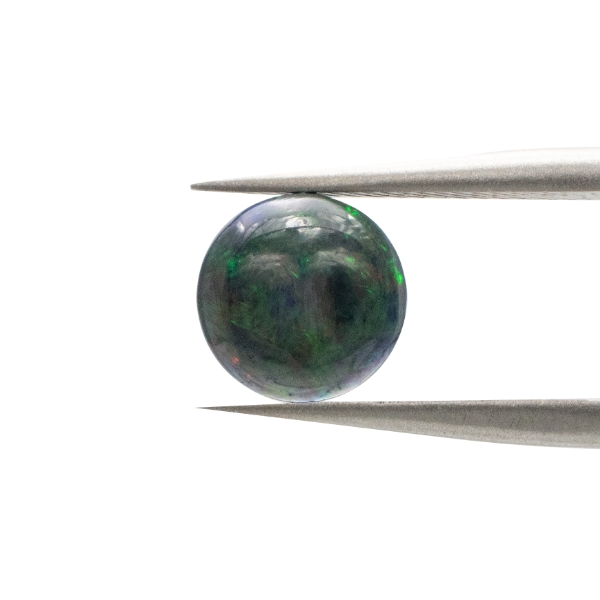 【天然ブラックオパールルース】8×8mm オーバル｜神秘の遊色が煌めく希少宝石【一点もの】 ④