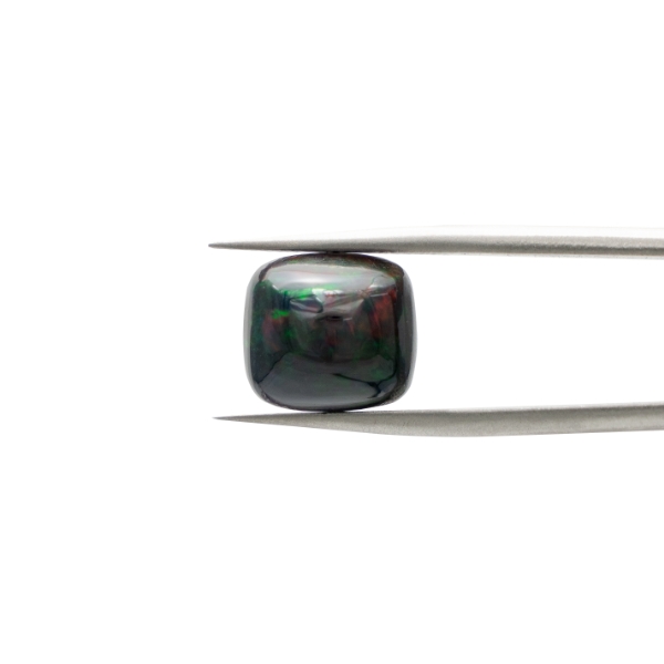 【天然ブラックオパールルース】3.95ct スクエアカット｜漆黒に浮かぶ幻想の光彩【一点もの】