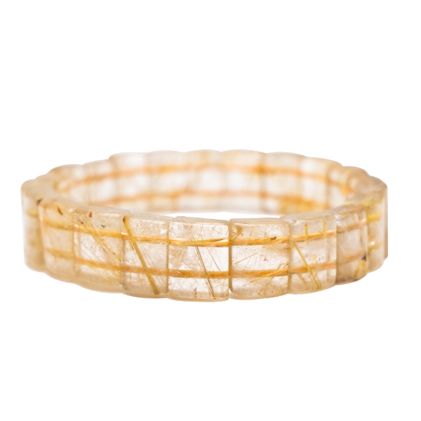 【天然ルチルクォーツバングル】贅沢な金色の針が煌めく一点ものブレスレット ①