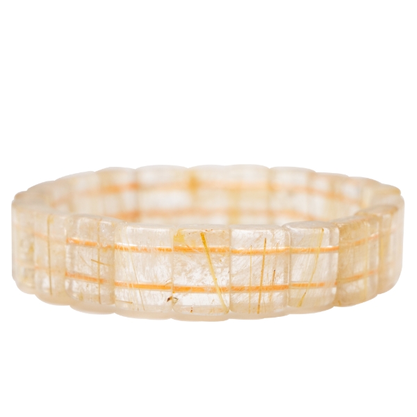 【天然ルチルクォーツバングル】贅沢な金色の針が煌めく一点ものブレスレット ②