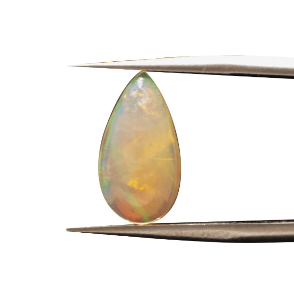 【天然エチオピアオパールルース】1.8ct ペアシェイプカット｜光の中で舞う幻想的な虹色 ②